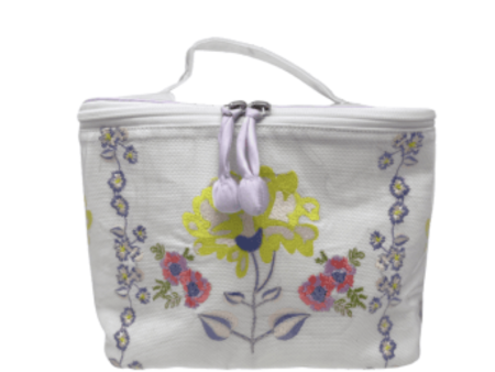 Embroidered Train Case-Lavender Online