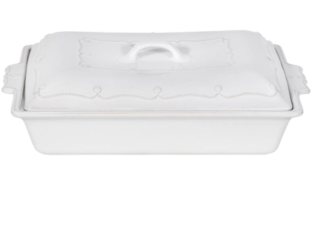 Berry & Thread 13  White Rectangular Baker with Lid on Sale