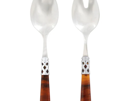 Aladdin Brilliant Salad Server Set-Tortoise Discount