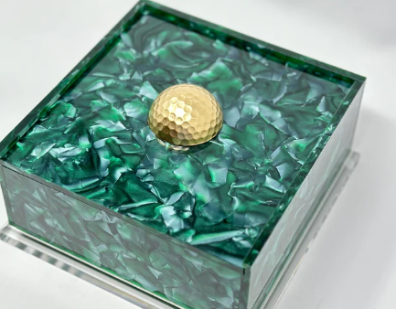 Golf Ball Cocktail Napkin Box-Emerald Sale