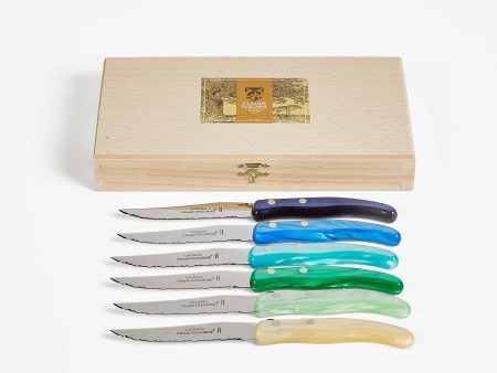 Berlingot Blue Green Steak Knives - Set Of 6 Online Hot Sale