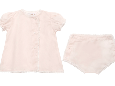 Baby Eyelet Cotton Diaper Set-Pink Online Hot Sale