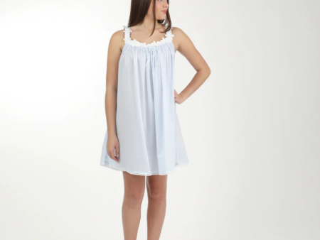 Julia Cotton Tank Nightgown- Blue For Cheap