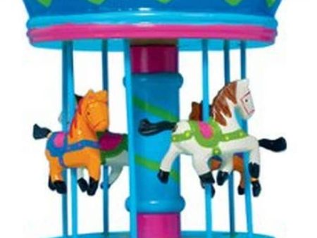 Pink, Blue, & Green Grand Wooden Carousel Online now