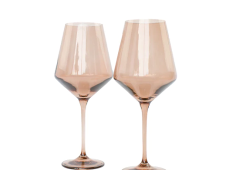 Amber Smoke Stemmed Set of 2 on Sale