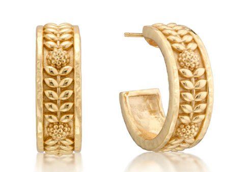 Berry Vine Small Hoop Earrings - Gold Online now