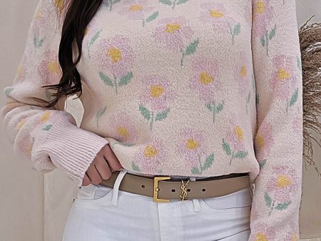 Emma Soft Floral Jumper | Light Pink Hot on Sale