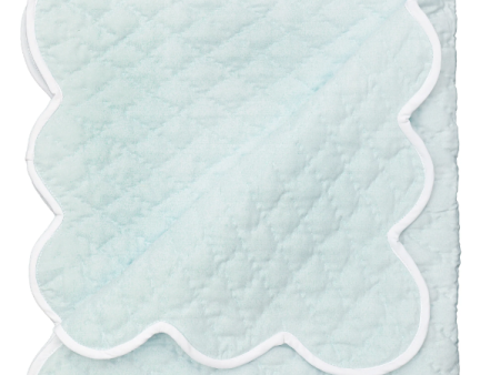 Baby Hand Quilted Satin Blanket-Blue For Discount