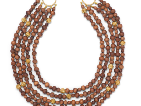 Earth Goddess Beads 5-Strand Necklace - Teak Online now