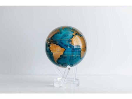 6  Gold Terrestrial & Dark Blue Ocean Mova Globe Sale