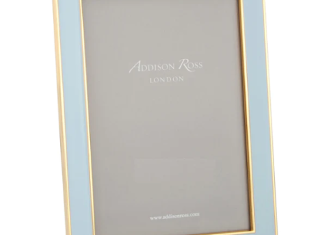 Powder Blue Enamel Frame with Gold Trim For Cheap