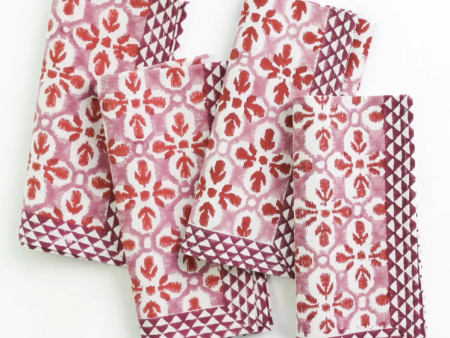 Pomegranate Fleur de Lis Rose Napkins Set of 4 Fashion