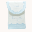 Baby Scalloped Heart Cotton Knit Bib & Burp Set-Blue Hot on Sale