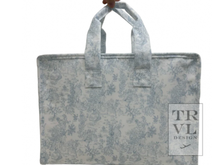 Overnight Tote in Bunny Toile Blue For Discount