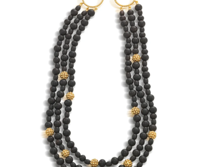 Berry 3-Strand Necklace, 18 +2  - Ebony Online now