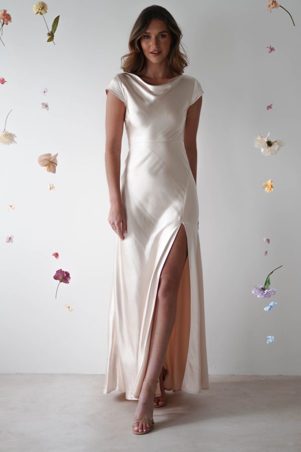 Ramona Soft Satin Maxi Dress | Champagne Supply