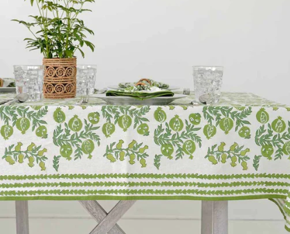 Pom Bells Green Tablecloth-60x120 Online now