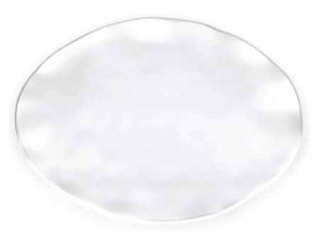 White Ruffle Large Oval Platter Discount