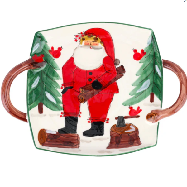 Old St. Nick Handled Square Platter Online now