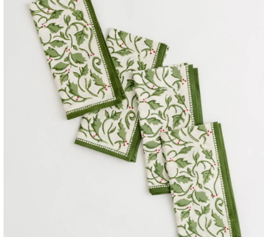 Holly Berry Napkin | Set of 4 Online Sale