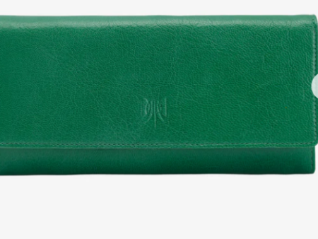 Accordion Clutch Wallet-Emerald & Geranium on Sale