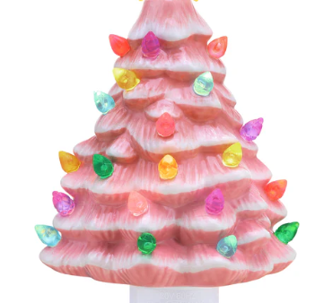 6 inch Nostalgic Ceramic Tree Nightlight in pink For Discount