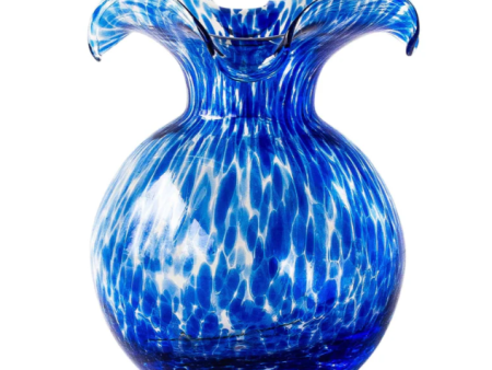 Hibiscus Cobalt Tortoiseshell Small Fluted Vase Online