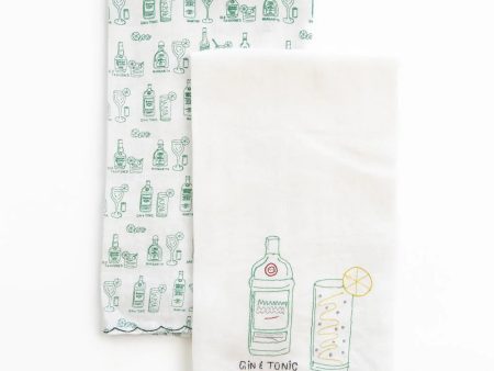 Gin & Tonic Tea Towel Set of 2 on Sale