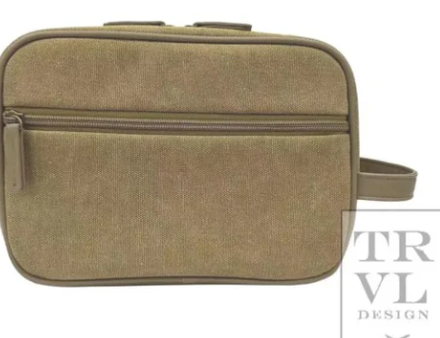 Men s Kit Case- Toiletry Bag Coated Canvas Hay For Cheap