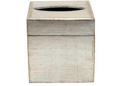 Florentine Wooden Tissue Box-Platinum For Sale