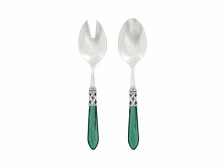 Aladdin Antique Salad Server Set-Green For Discount