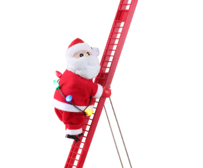 17 inch Animated Single Ladder Climbing Santa Sale