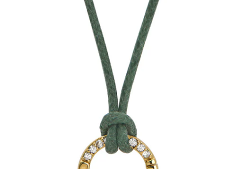 Okra Green Charm Cord Necklace on Sale