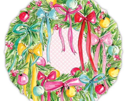 Vintage Pink Bow Wreath Posh Die-Cut Placemats For Discount