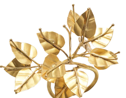 Bougainvillea Napkin Ring in Gold, Set of 4 For Sale