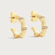 Bamboo Huggie Hoop Earrings Online Hot Sale