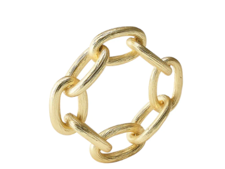 Chain Link Napkin Ring in Gold, Set of 4 on Sale