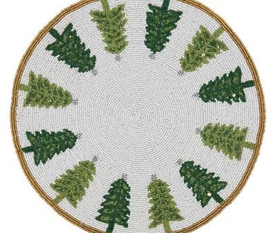 Beaded Christmas Trees Placemat - Set of Four Hot on Sale