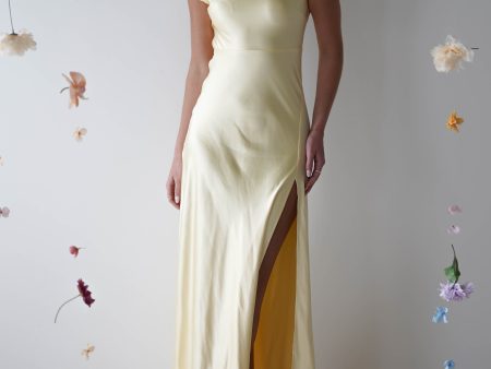 Ramona Soft Satin Maxi Dress | Yellow on Sale