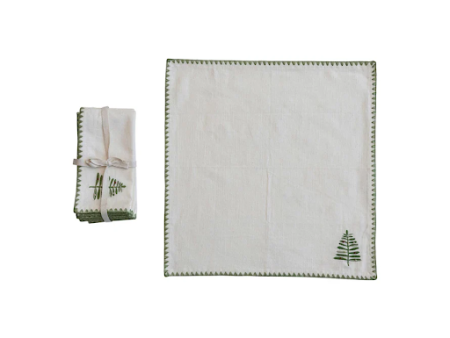 Set of 4 Embroidered Tree Napkins Online