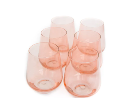 Blush Pink Stemless Set of 6 on Sale